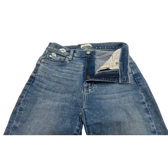 M164 7 FOR ALL MANKIND Women's High Waist Ankle Skinny Jeans Floral Size 26 - Picture 3 of 16